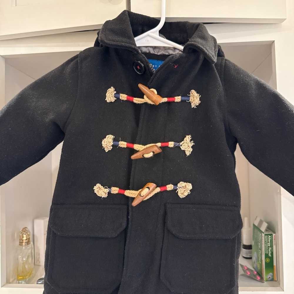 Perry Ellis Black Coat with Wooden Toggle